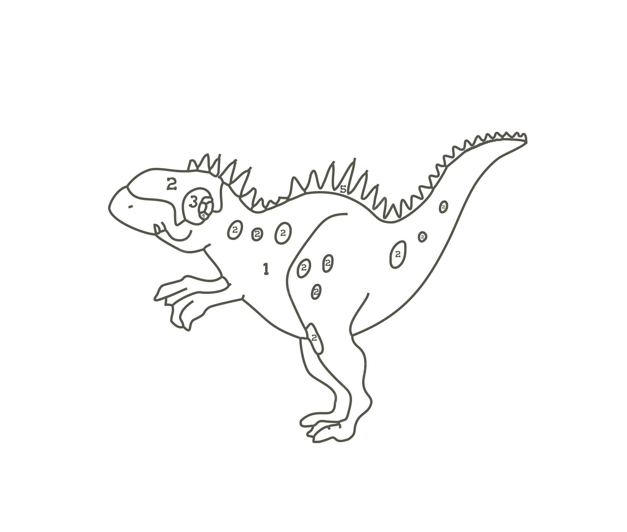 Dessin à colorier: Dinosaures Coloriage par Numéro (Coloriage numéroté) #177958 - Coloriages à Imprimer Gratuits