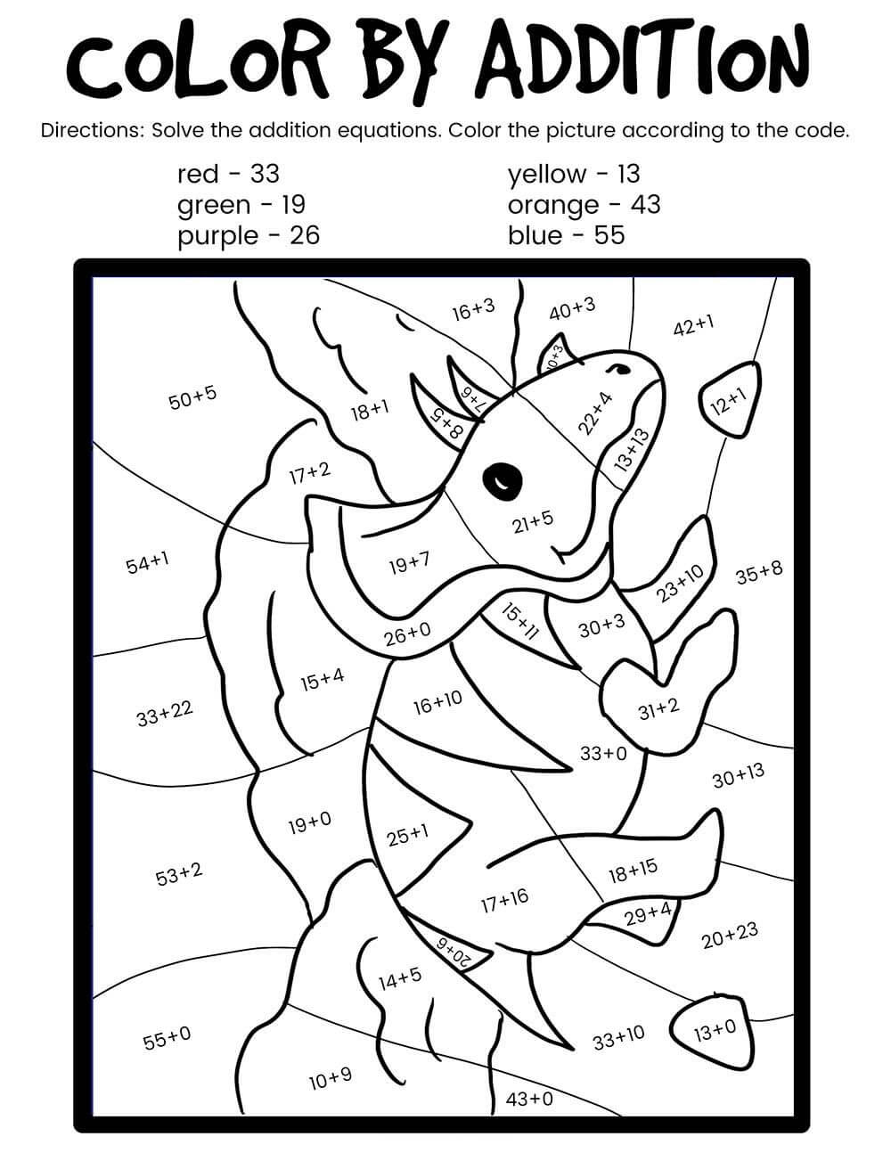 Dessin à colorier: Dinosaures Coloriage par Numéro (Coloriage numéroté) #177960 - Coloriages à Imprimer Gratuits