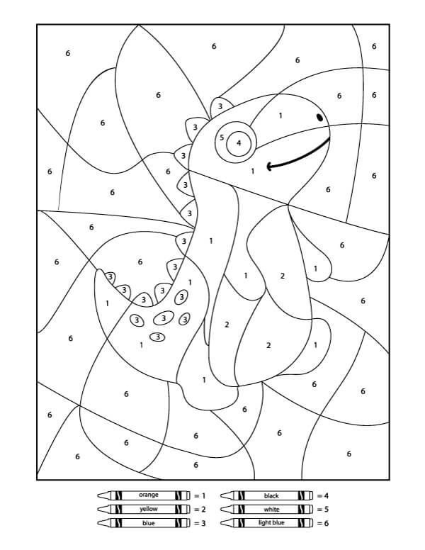 Dessin à colorier: Dinosaures Coloriage par Numéro (Coloriage numéroté) #177961 - Coloriages à Imprimer Gratuits