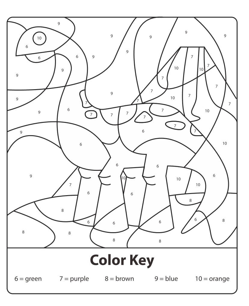 Dessin à colorier: Dinosaures Coloriage par Numéro (Coloriage numéroté) #177963 - Coloriages à Imprimer Gratuits