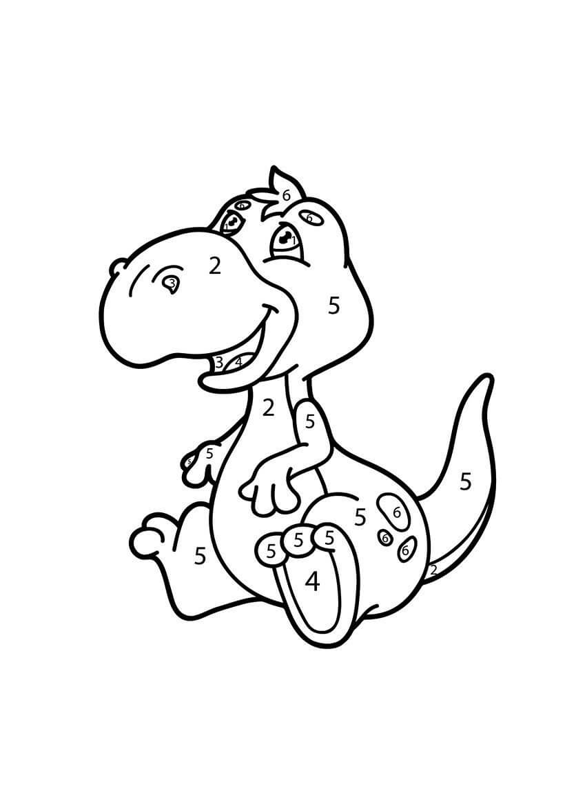 Dessin à colorier: Dinosaures Coloriage par Numéro (Coloriage numéroté) #177964 - Coloriages à Imprimer Gratuits