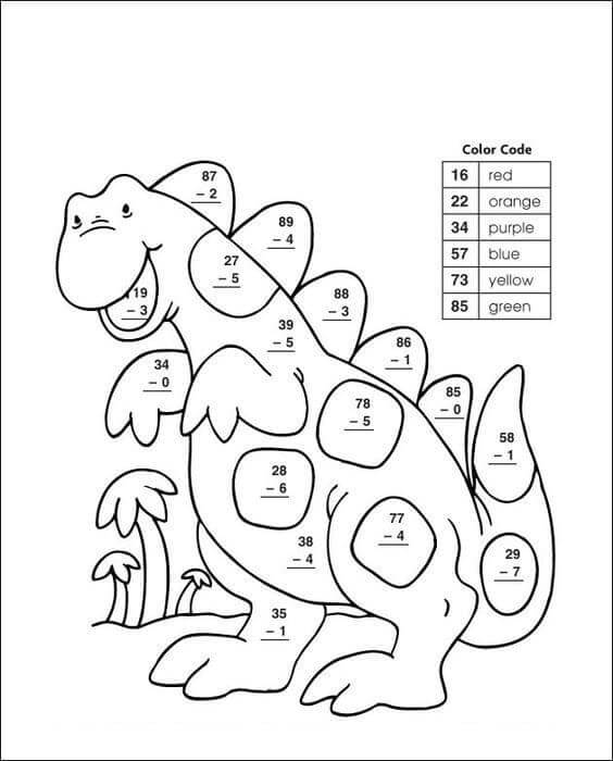 Dessin à colorier: Dinosaures Coloriage par Numéro (Coloriage numéroté) #177965 - Coloriages à Imprimer Gratuits
