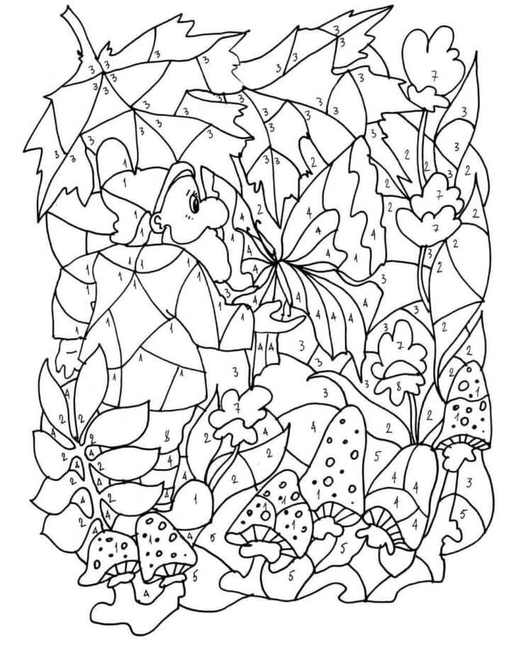 Dessin à colorier: Fleurs Coloriage par Numéro (Coloriage numéroté) #177988 - Coloriages à Imprimer Gratuits