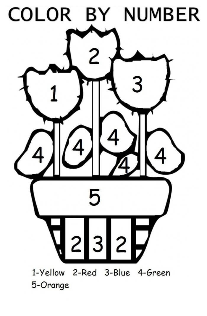 Dessin à colorier: Fleurs Coloriage par Numéro (Coloriage numéroté) #177990 - Coloriages à Imprimer Gratuits