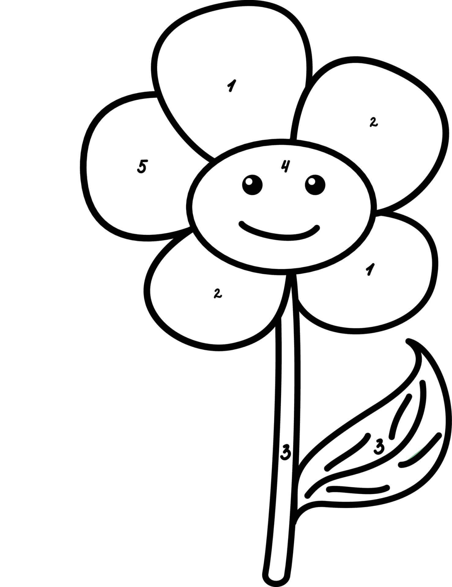 Dessin à colorier: Fleurs Coloriage par Numéro (Coloriage numéroté) #177992 - Coloriages à Imprimer Gratuits