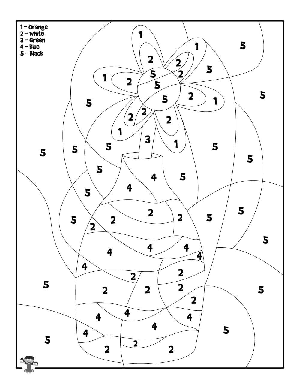 Dessin à colorier: Fleurs Coloriage par Numéro (Coloriage numéroté) #177993 - Coloriages à Imprimer Gratuits