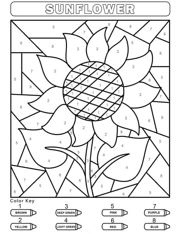 Dessin à colorier: Fleurs Coloriage par Numéro (Coloriage numéroté) #177994 - Coloriages à Imprimer Gratuits