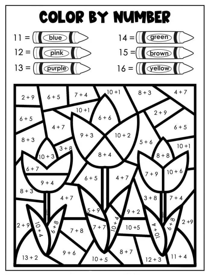 Dessin à colorier: Fleurs Coloriage par Numéro (Coloriage numéroté) #177995 - Coloriages à Imprimer Gratuits