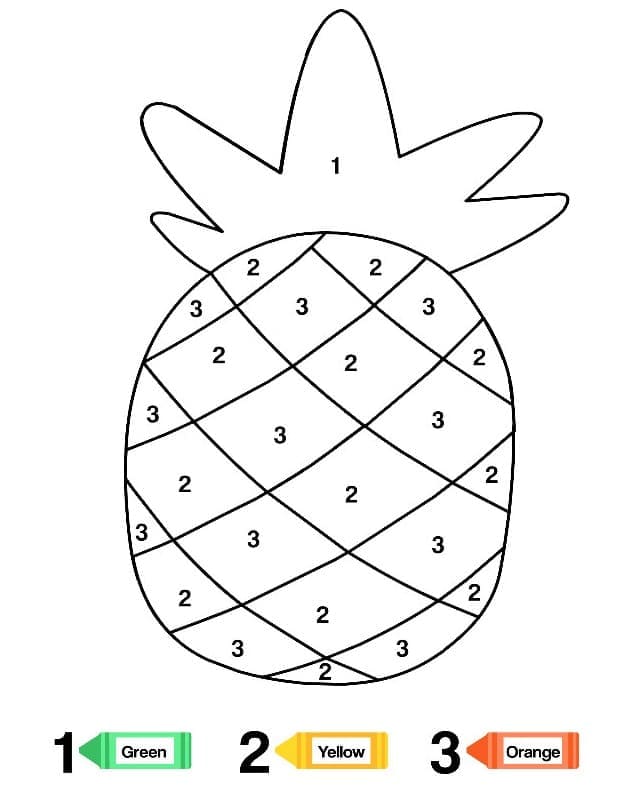 Dessin à colorier: Fruits Coloriage par Numéro (Coloriage numéroté) #177999 - Coloriages à Imprimer Gratuits