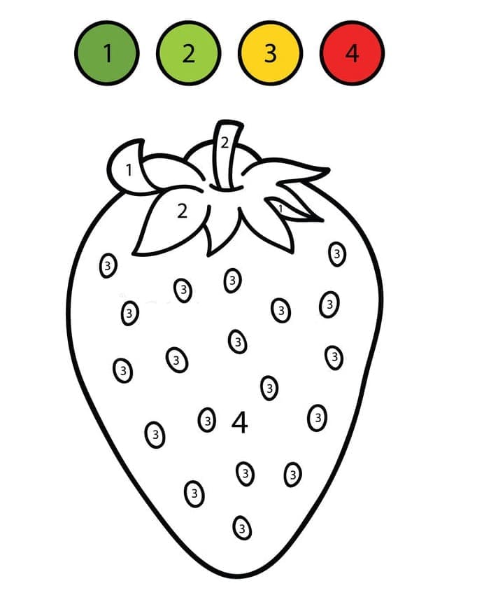 Dessin à colorier: Fruits Coloriage par Numéro (Coloriage numéroté) #178005 - Coloriages à Imprimer Gratuits