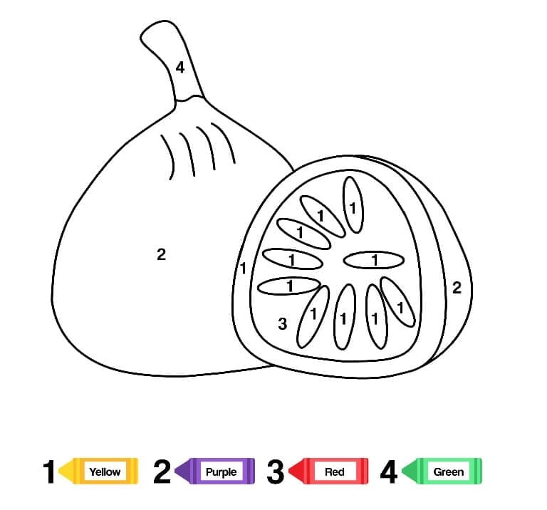 Dessin à colorier: Fruits Coloriage par Numéro (Coloriage numéroté) #178006 - Coloriages à Imprimer Gratuits