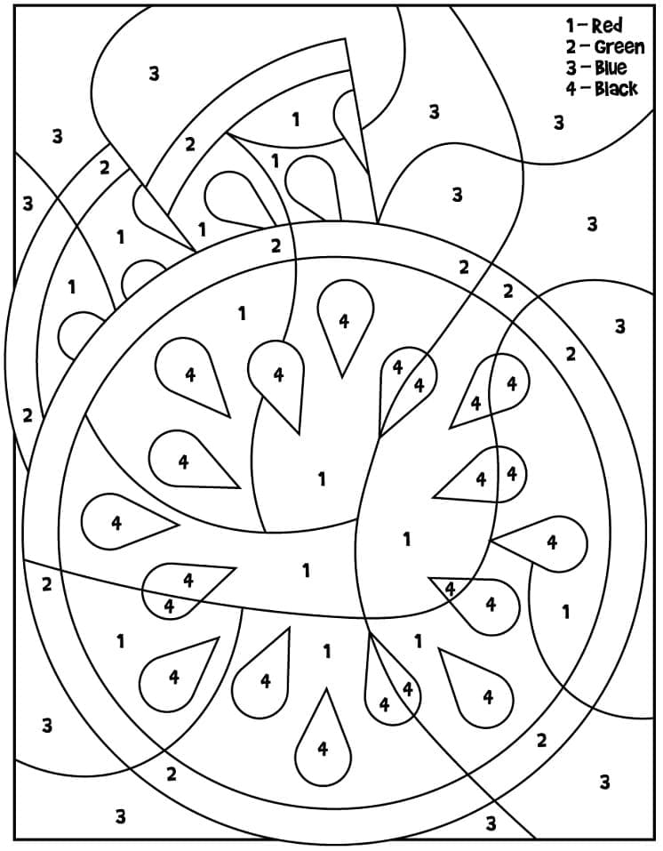 Dessin à colorier: Fruits Coloriage par Numéro (Coloriage numéroté) #178009 - Coloriages à Imprimer Gratuits