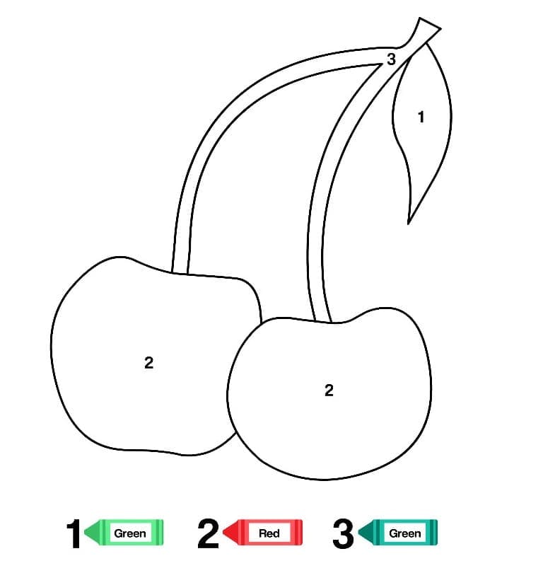 Dessin à colorier: Fruits Coloriage par Numéro (Coloriage numéroté) #178012 - Coloriages à Imprimer Gratuits