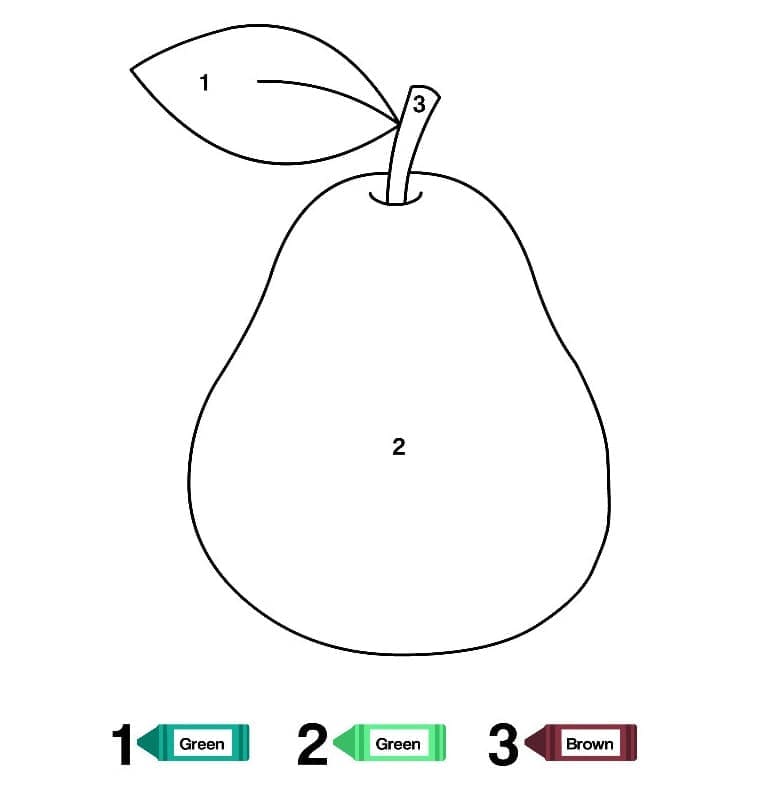 Dessin à colorier: Fruits Coloriage par Numéro (Coloriage numéroté) #178016 - Coloriages à Imprimer Gratuits