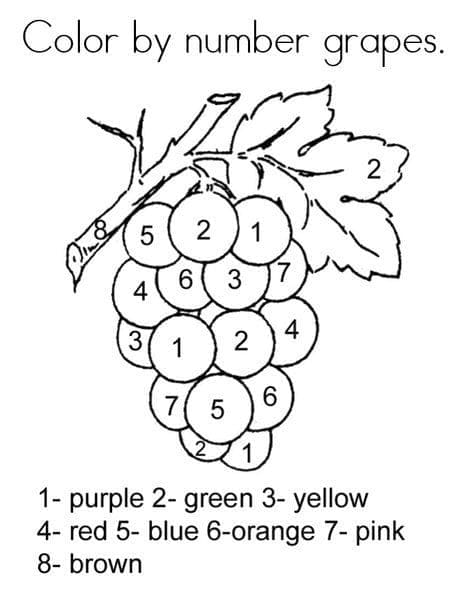 Dessin à colorier: Fruits Coloriage par Numéro (Coloriage numéroté) #178018 - Coloriages à Imprimer Gratuits