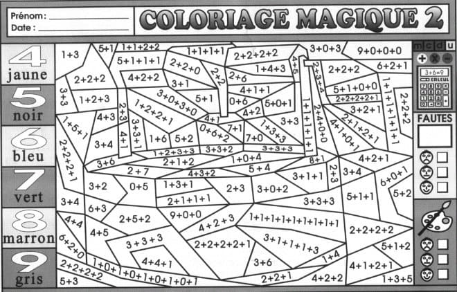 Dessin à colorier: Magique Addition (Coloriage numéroté) #182642 - Coloriages à Imprimer Gratuits