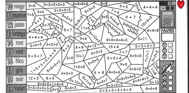 Dessin à colorier: Magique Addition (Coloriage numéroté) #182643 - Coloriages à Imprimer Gratuits
