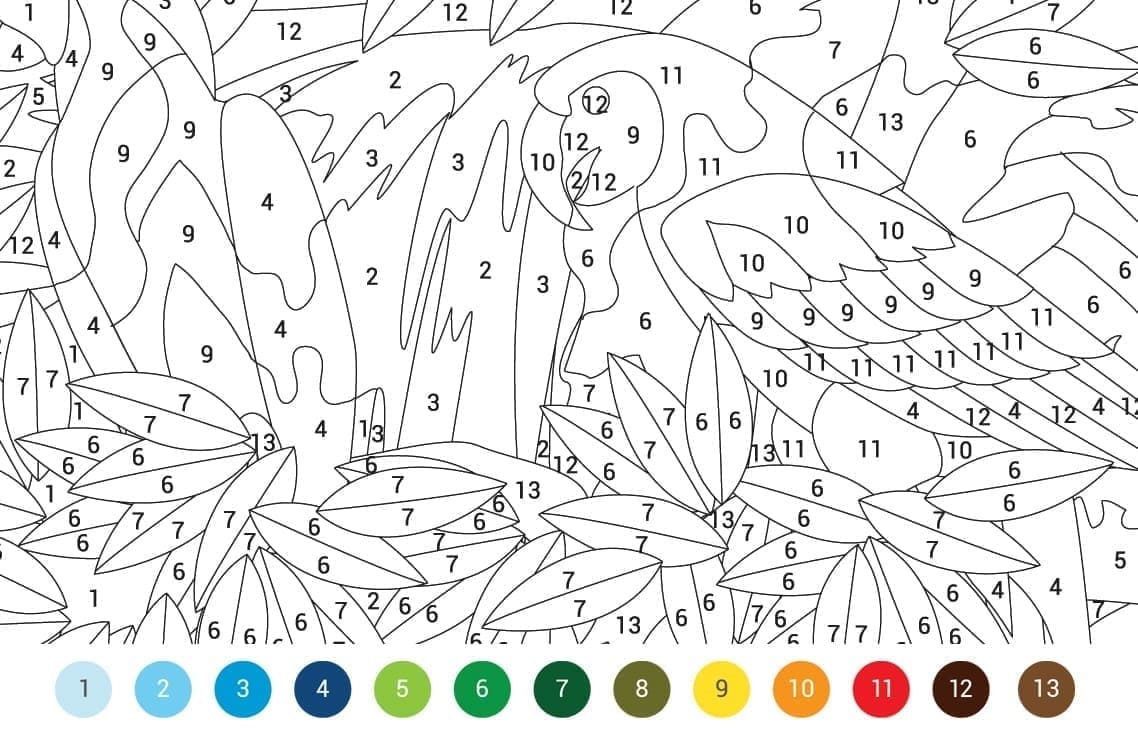 Dessin à colorier: Magique Difficile (Coloriage numéroté) #216672 - Coloriages à Imprimer Gratuits