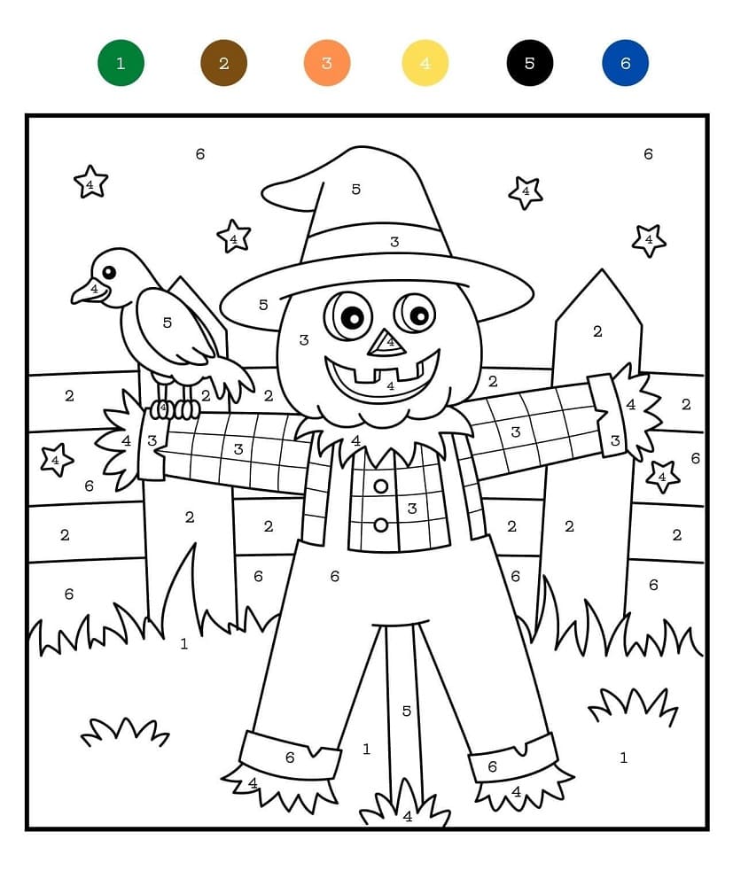 Dessin à colorier: Magique Halloween (Coloriage numéroté) #198014 - Coloriages à Imprimer Gratuits