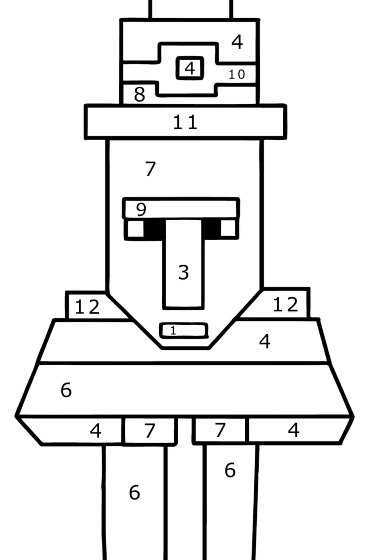 Dessin à colorier: Minecraft Coloriage par Numéro (Coloriage numéroté) #177929 - Coloriages à Imprimer Gratuits