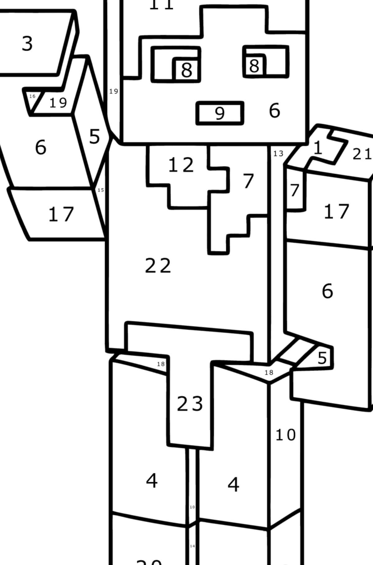 Dessin à colorier: Minecraft Coloriage par Numéro (Coloriage numéroté) #177930 - Coloriages à Imprimer Gratuits