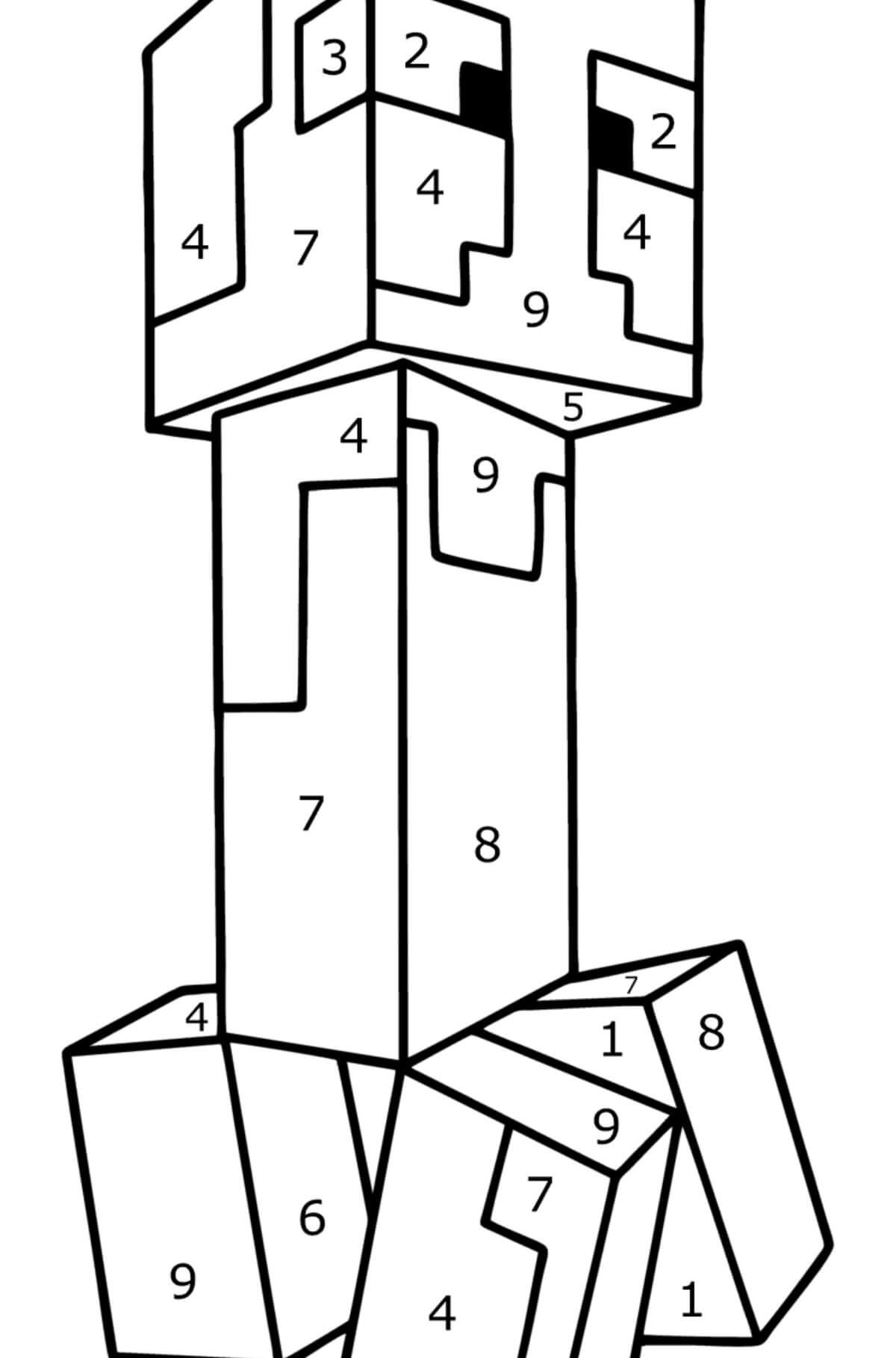 Dessin à colorier: Minecraft Coloriage par Numéro (Coloriage numéroté) #177931 - Coloriages à Imprimer Gratuits