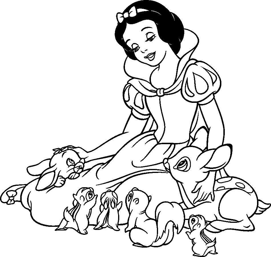 Dessin à colorier: Blanche Neige et les Sept Nains (Contes et Histoires) #133844 - Coloriages à Imprimer Gratuits