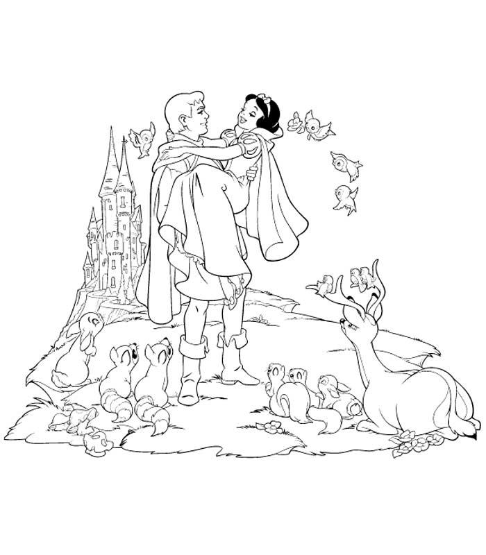 Illustration au trait Blanche Neige et les Sept Nains #133854 de la collection Contes et Histoires à colorier gratuitement