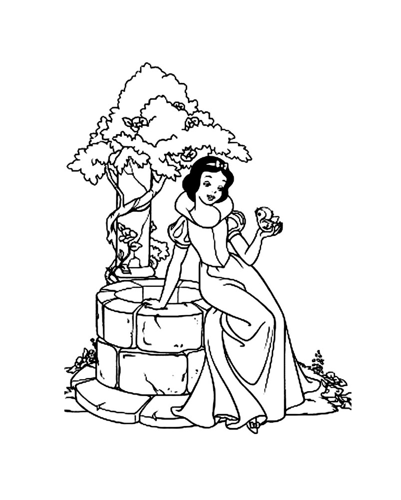 Dessin à colorier Blanche Neige et les Sept Nains #133868 issu de la collection Contes et Histoires, prêt à imprimer
