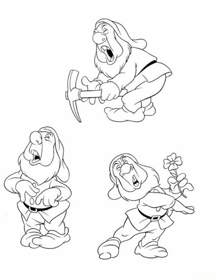 Coloriage gratuit Blanche Neige et les Sept Nains #133886 de la collection Contes et Histoires à imprimer