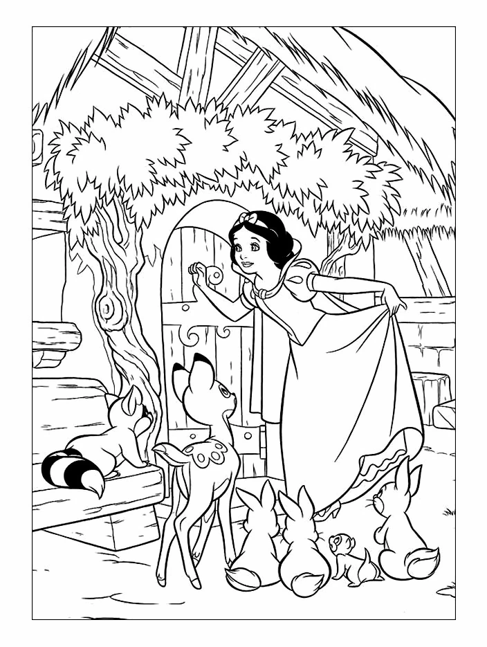 Coloriage gratuit Blanche Neige et les Sept Nains #133909 de la collection Contes et Histoires à imprimer