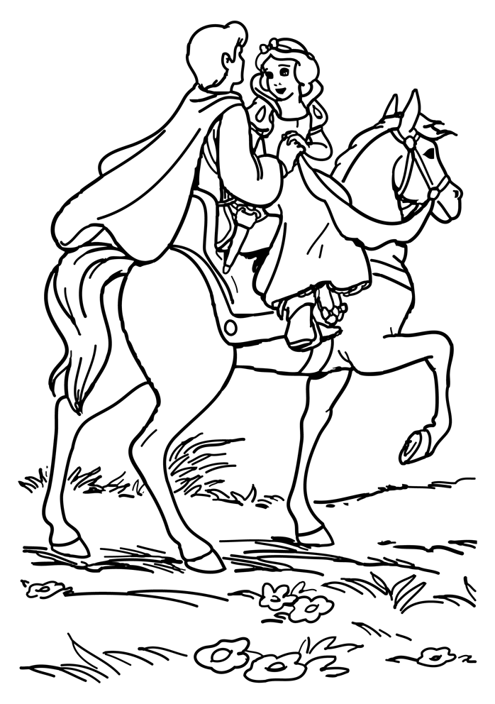 Joli coloriage Blanche Neige et les Sept Nains #133923 de la collection Contes et Histoires, prêt à imprimer pour petits et grands