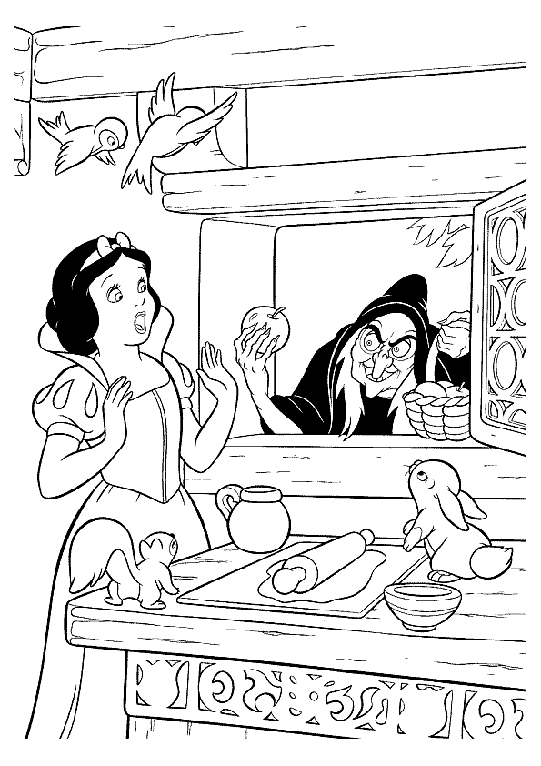 Dessin à colorier: Blanche Neige et les Sept Nains (Contes et Histoires) #133976 - Coloriages à Imprimer Gratuits