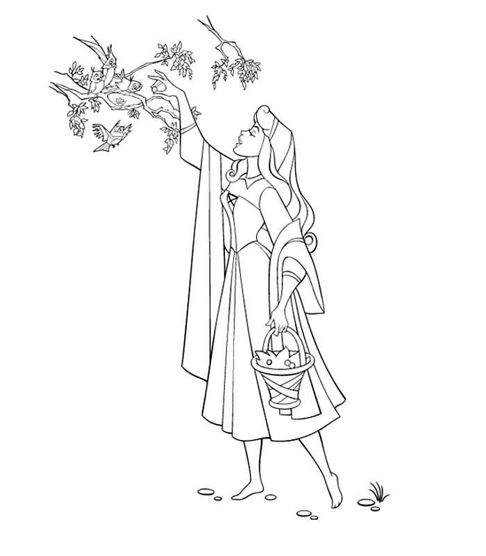 Coloriage imprimable La Belle au bois dormant #130771 de la collection Contes et Histoires à colorier aux crayons