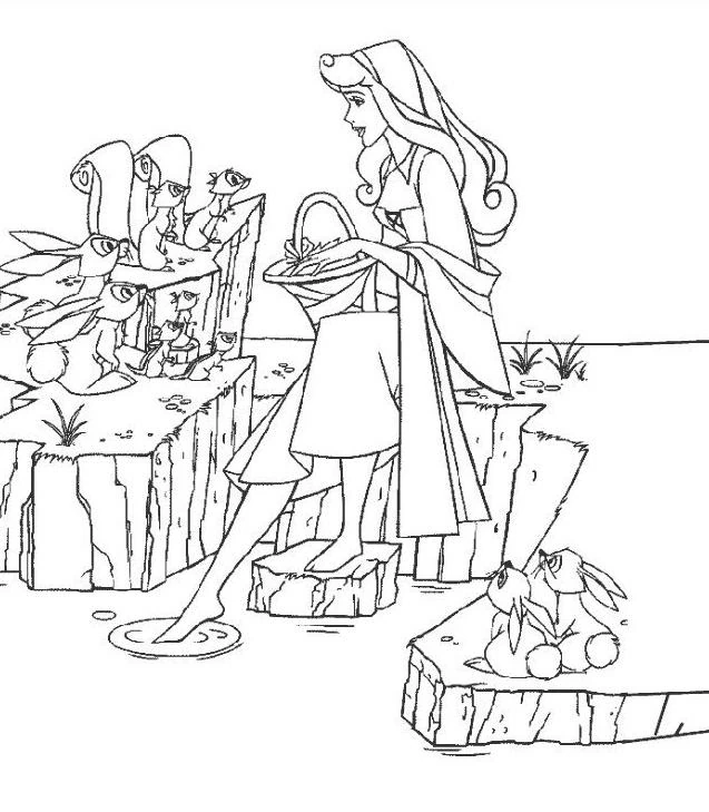 Dessin La Belle au bois dormant #130801 à colorier de la série Contes et Histoires, gratuit à télécharger et imprimer