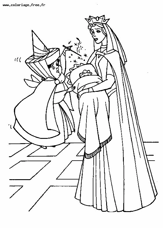 Coloriage imprimable La Belle au bois dormant #130856 de la collection Contes et Histoires à colorier aux crayons