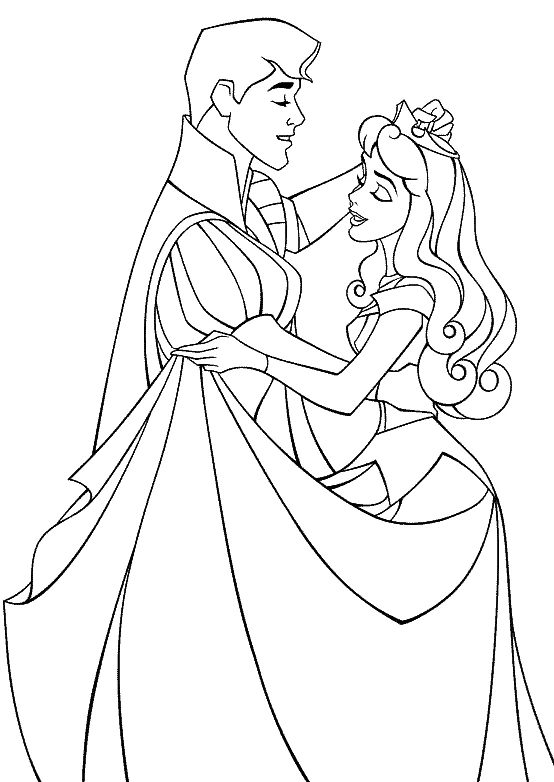 Coloriage imprimable La Belle au bois dormant #130862 de la collection Contes et Histoires à colorier aux crayons