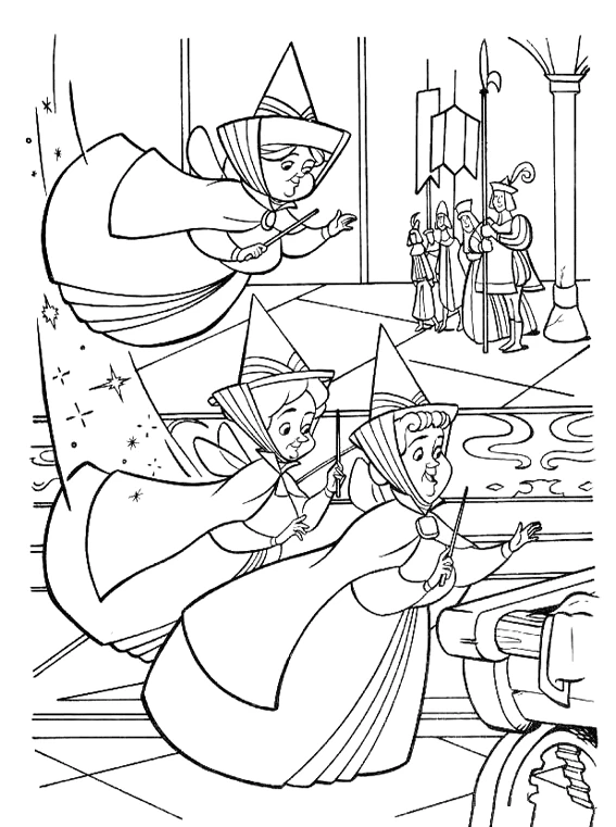 Coloriage La Belle au bois dormant #130863 à imprimer gratuitement, extrait de la collection Contes et Histoires