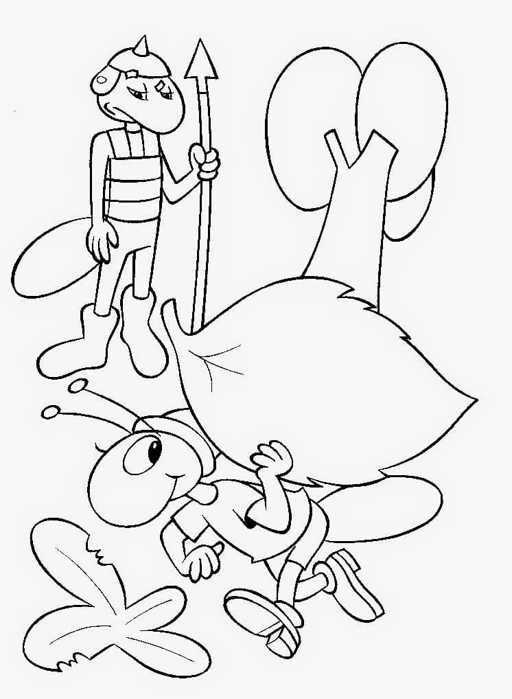 Joli coloriage La Cigale et la Fourmi #191439 de la collection Contes et Histoires, prêt à imprimer pour petits et grands