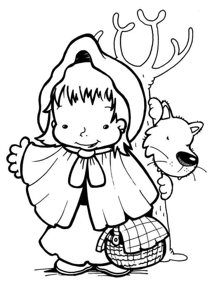 Coloriage gratuit Le Petit Chaperon rouge #205989 de la collection Contes et Histoires à imprimer