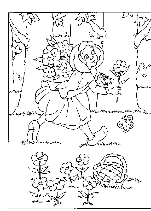 Coloriage à imprimer Le Petit Chaperon rouge #49194 de la série Contes et Histoires, gratuit pour enfants et adultes
