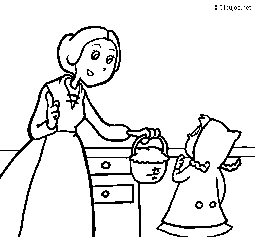Coloriage gratuit Le Petit Chaperon rouge #49205 de la collection Contes et Histoires à imprimer