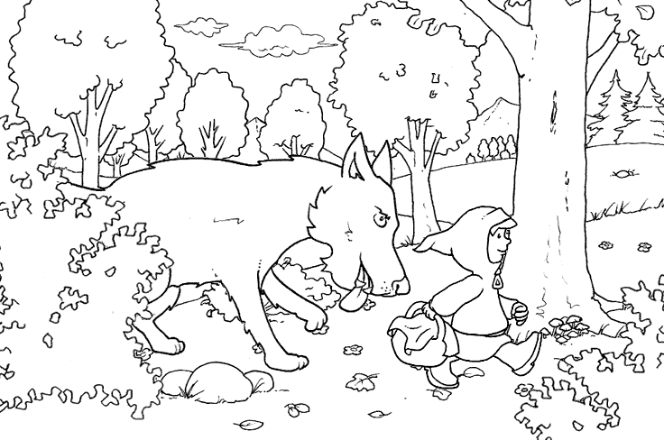 Coloriage gratuit Le Petit Chaperon rouge #49320 de la collection Contes et Histoires à imprimer