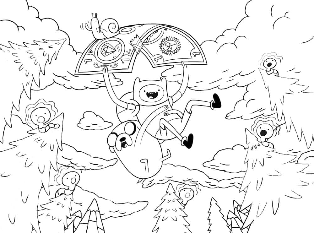 Coloriage imprimable Adventure Time #206919 de la collection Dessins animés et séries animées à colorier aux crayons