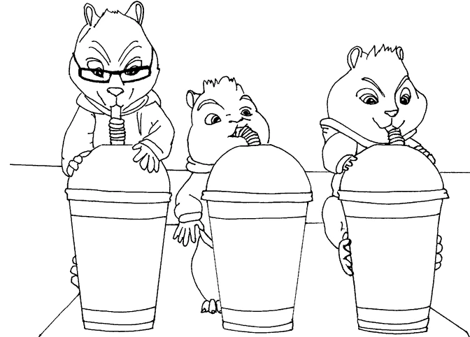 Coloriage gratuit Alvin et les Chipmunks #128257 de la collection Dessins animés et séries animées à imprimer