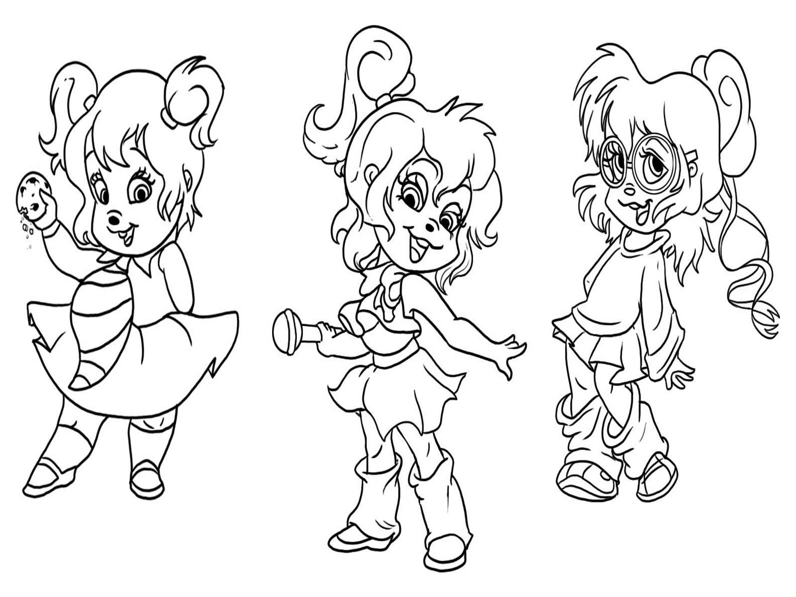 Coloriage imprimable Alvin et les Chipmunks #128272 de la collection Dessins animés et séries animées à colorier aux crayons