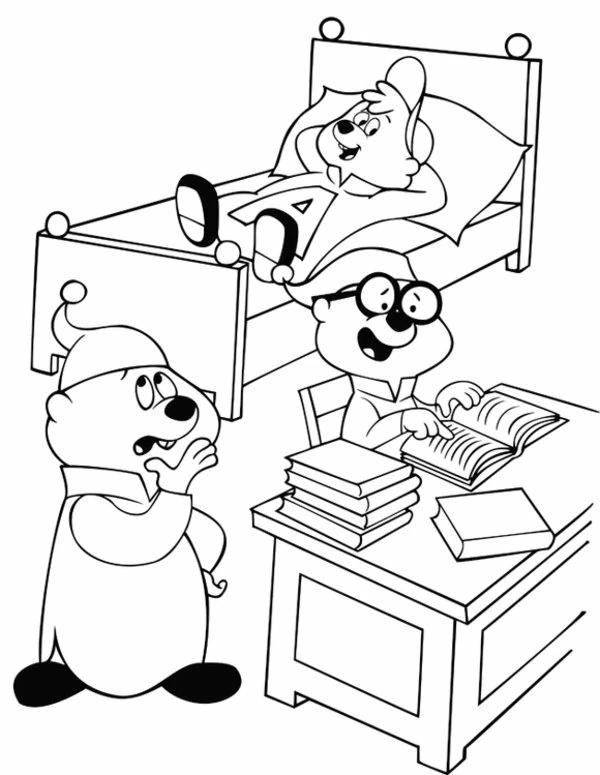 Coloriage Alvin et les Chipmunks #128299 à imprimer gratuitement, extrait de la collection Dessins animés et séries animées