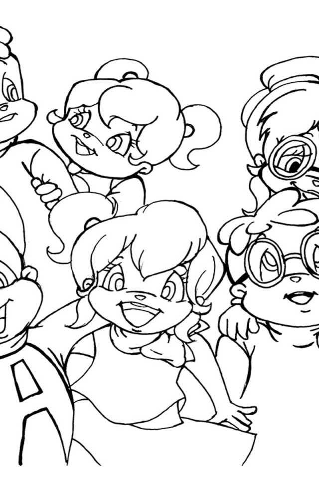 Dessin Alvin et les Chipmunks #128315 à colorier de la série Dessins animés et séries animées, gratuit à télécharger et imprimer