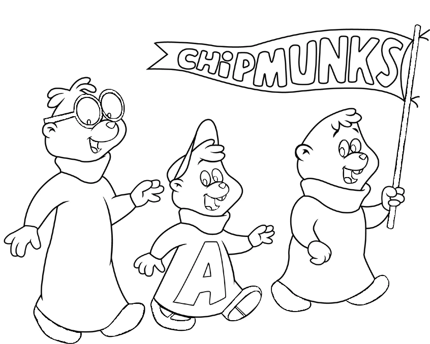 Coloriage à imprimer Alvin et les Chipmunks #128319 de la série Dessins animés et séries animées, gratuit pour enfants et adultes
