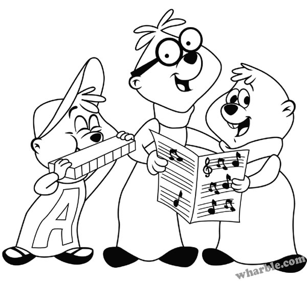 Page de coloriage Alvin et les Chipmunks #128326, collection Dessins animés et séries animées, à imprimer et colorier